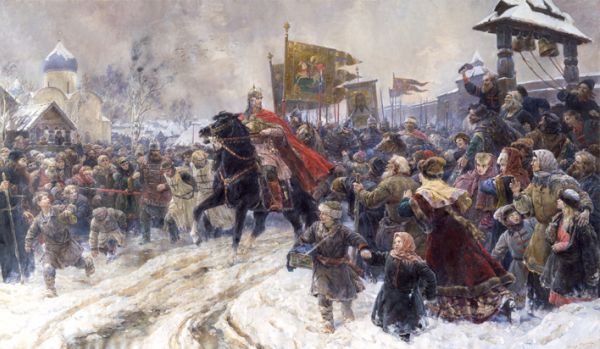 "Въезд Александра Невского в Псков после Ледового побоища", 1945 Валентин Серов
