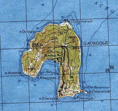 ostrov Askold karta